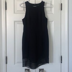 Black cocktail, asymmetrical dress